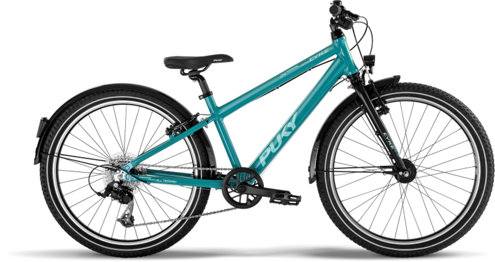 Puky Cyke 24-8 Active, turquoise/black, Seitenansicht