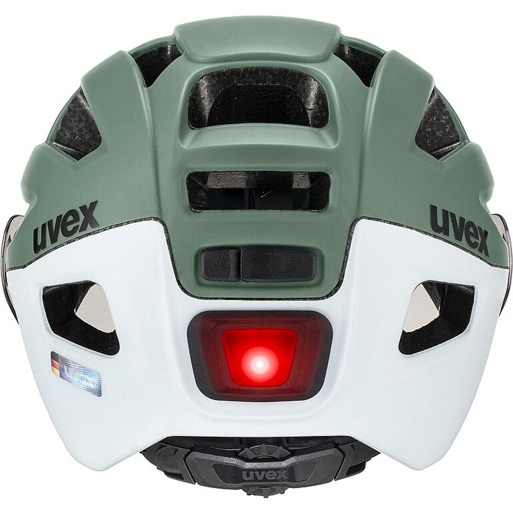 uvex finale visor V Helm, moss green-cloud matt, Rückansicht