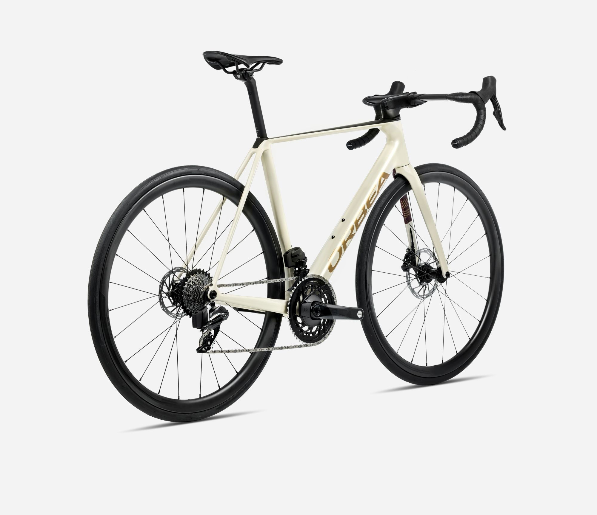 Orbea Orca M20iTeam 2025, Ivory White-Burgundy (Gloss) - Vulcano (Matt), Seitenansicht hinten