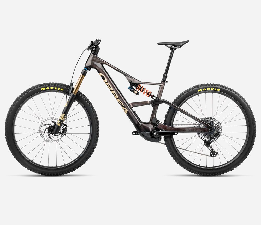 Orbea Rise LT M-Team 630W 2025, Cosmic Carbon View - Golden Sand (Gloss), Seitenansicht