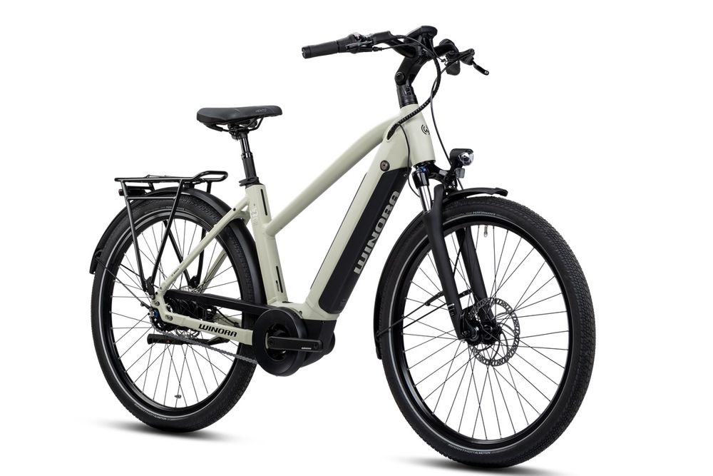Winora Sinus N5 eco Herren 2022, Sagegrey matt, Seitenansicht vorne