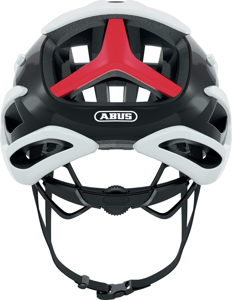 Abus AIRBREAKER Fahrradhelm, white red, Rückansicht