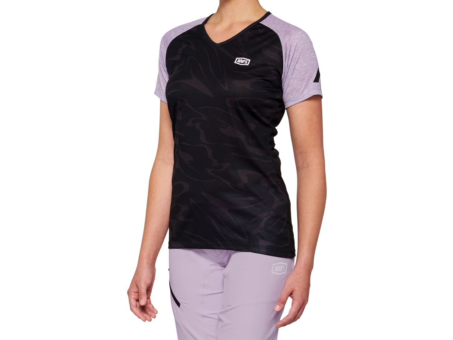 100% Airmatic Womens Short Sleeve Jersey - black/lavender