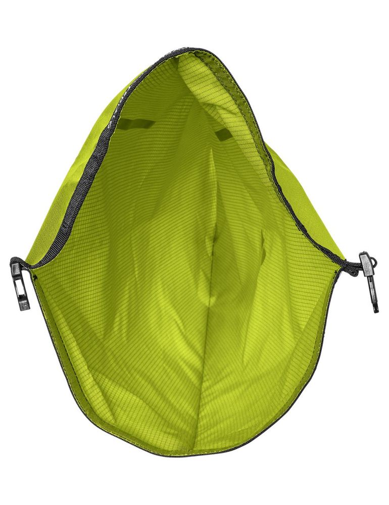 VAUDE Trailsaddle II wasserdichte Satteltasche fürs Bikepacking in bright green/black  geöffnet