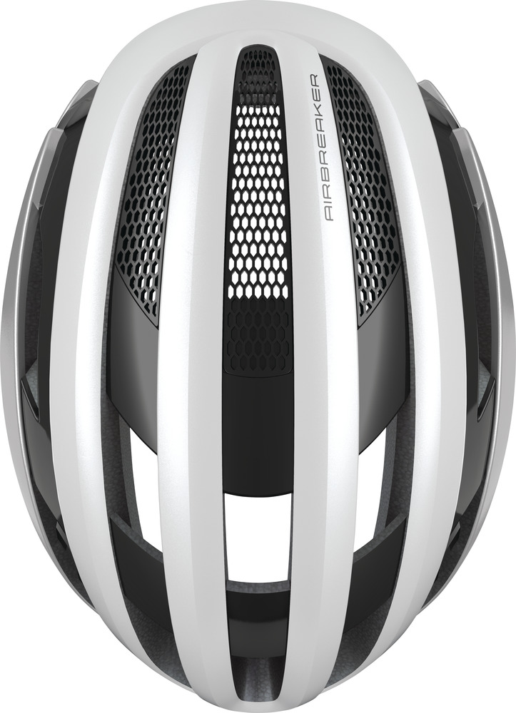 Abus AIRBREAKER Fahrradhelm, silver white, Draufsicht