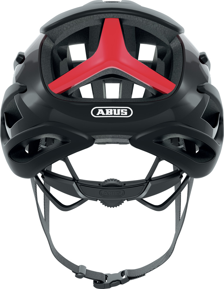 Abus AIRBREAKER Fahrradhelm, black red, Rückansicht
