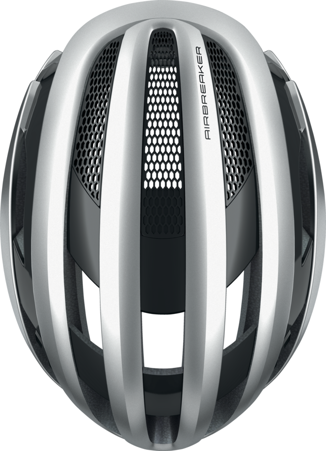 Abus AIRBREAKER Fahrradhelm, gleam silver, Draufsicht