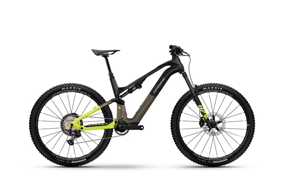 Haibike Lyke CF 11 2023 - Carbon/Sand/Lime - Gloss - Seitenansicht