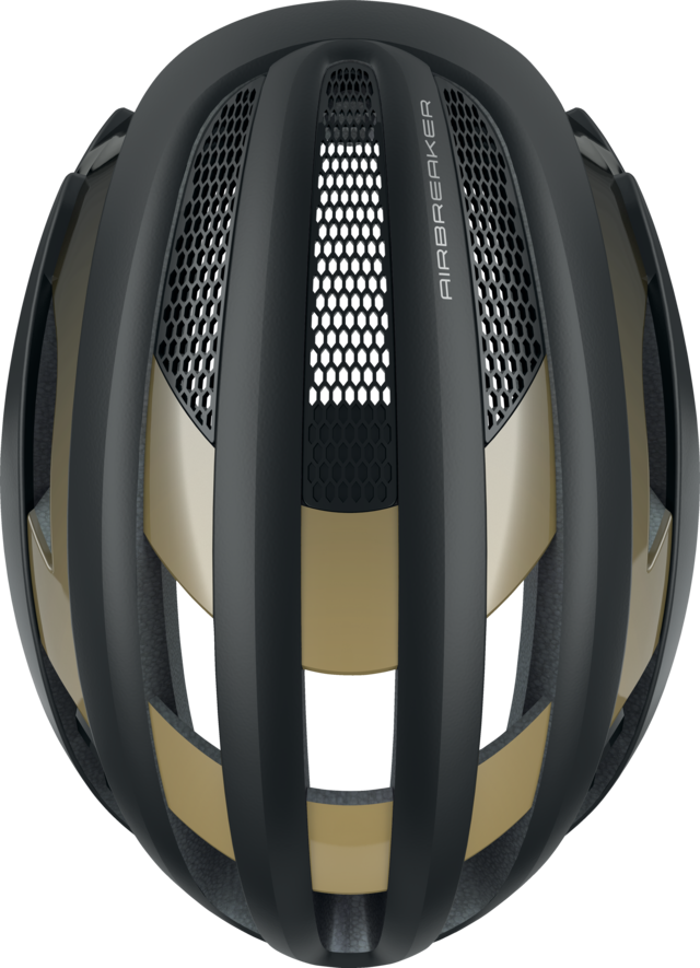 Abus AIRBREAKER Fahrradhelm, black gold, Draufsicht