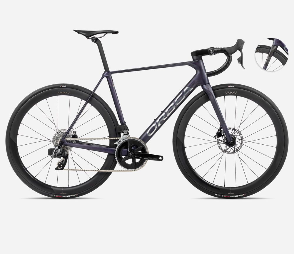 Orbea Orca M31eLTD PWR 2024, Tanzanite (Matt) - Carbon Raw (Matt), Seitenansicht rechts