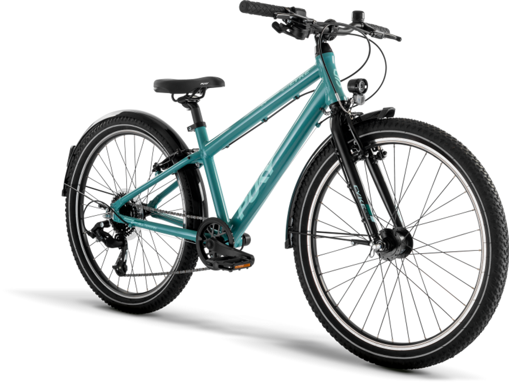 Puky Cyke 24-8 Active, turquoise/black, Seitenansicht vorne