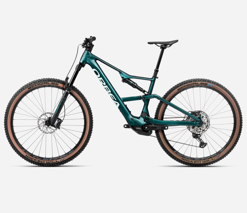 Orbea Rise SL H20 2025, Escape Green-Splash Ice Green (Gloss), Seitenansicht 