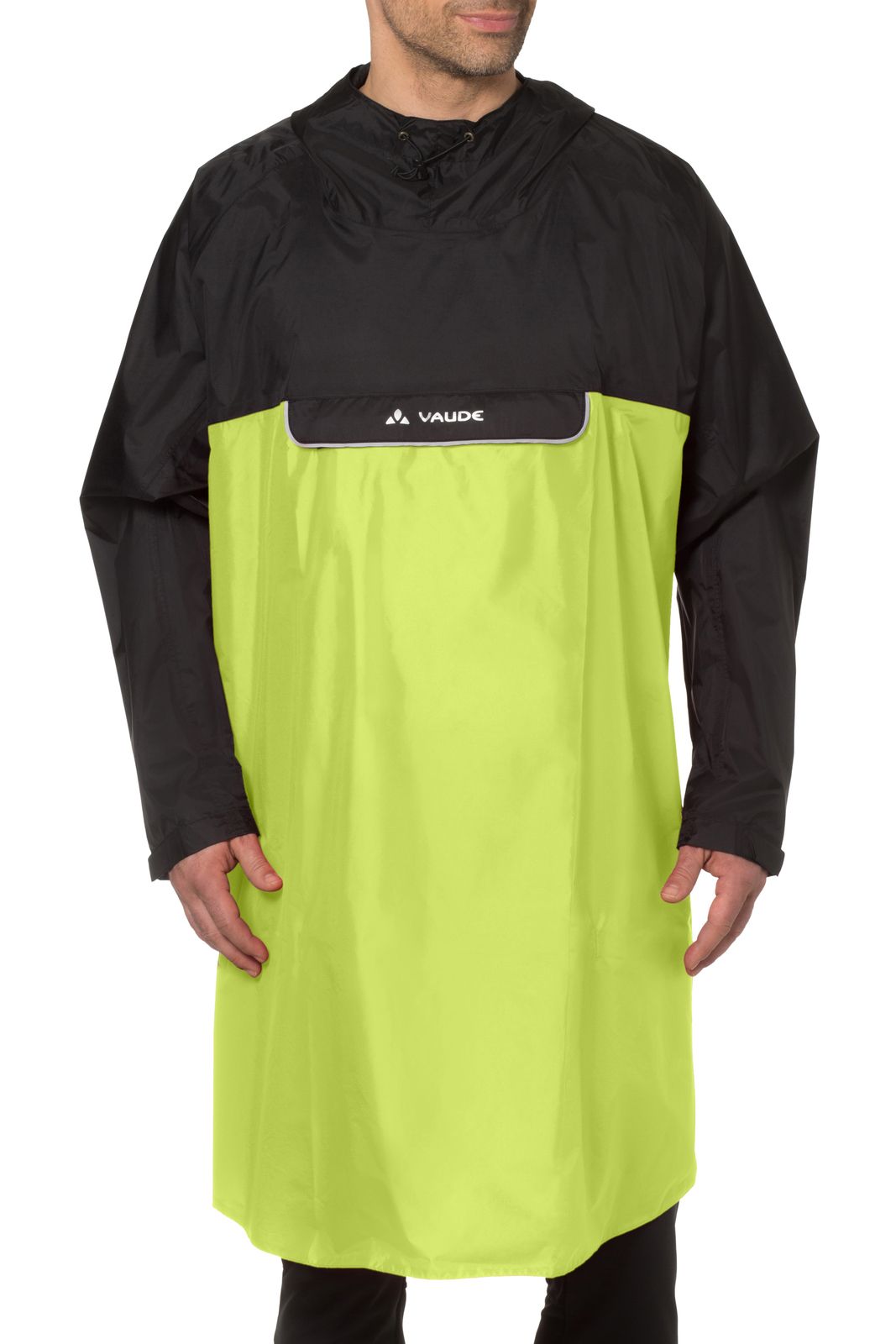 VAUDE Valero Poncho in lemon Radfahrponcho angezogen vorne