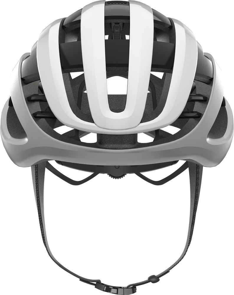 Abus AIRBREAKER Fahrradhelm, silver white, Frontansicht