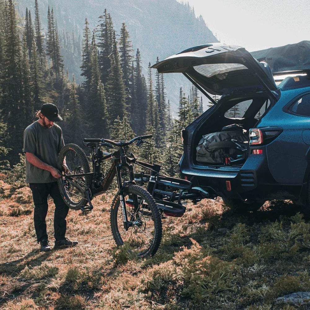 Thule Epos Bike Repair Holder, in Action