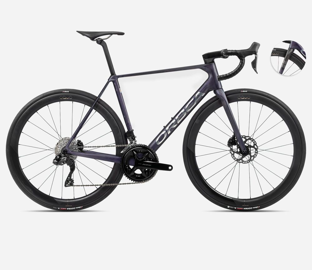 Orbea Orca M30iLTD PWR 2024, Tanzanite (Matt) - Carbon Raw (Matt), Seitenansicht rechts