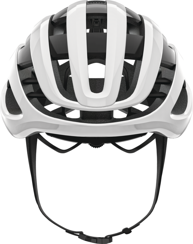Abus AIRBREAKER Fahrradhelm, polar white, Frontansicht