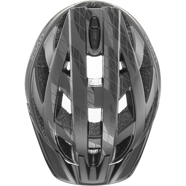 uvex i-vo cc Helm, black-smoke matt, Draufsicht