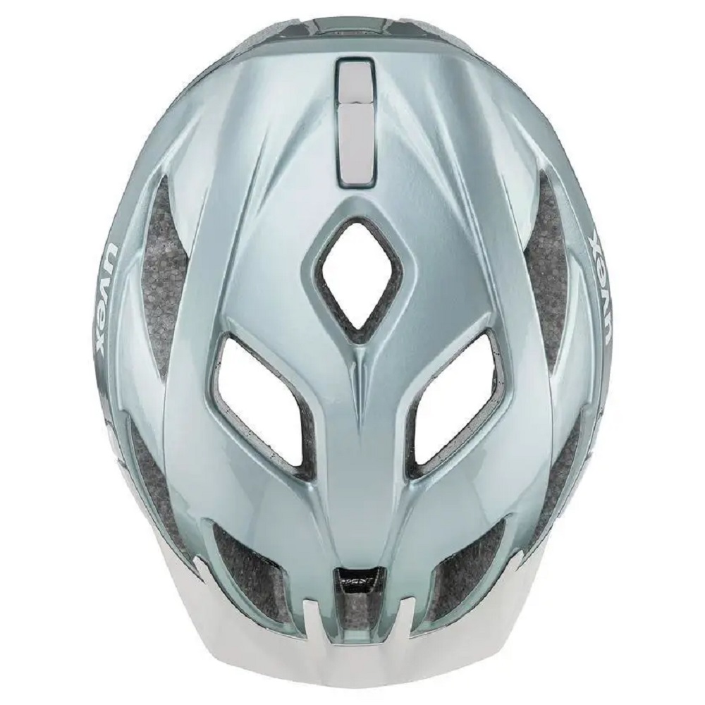 uvex active Fahrradhelm, aqua white, Draufsicht