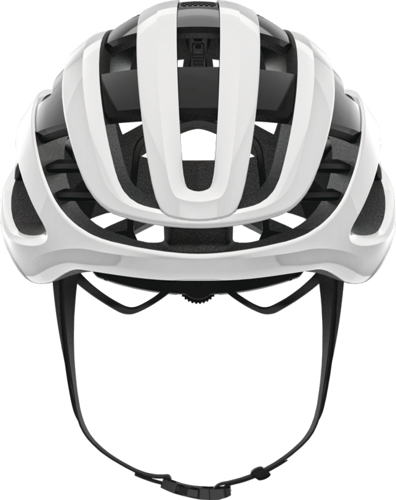 Abus AIRBREAKER Fahrradhelm, polar white, Frontansicht