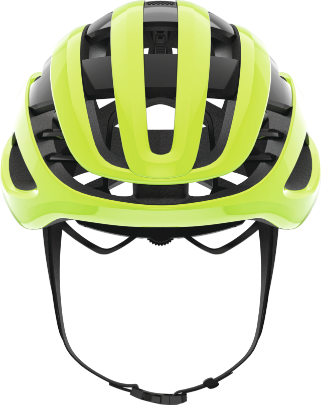 Abus AIRBREAKER Fahrradhelm, neon yellow, Frontansicht
