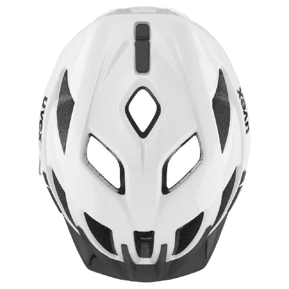 uvex active Fahrradhelm, white black, Draufsicht