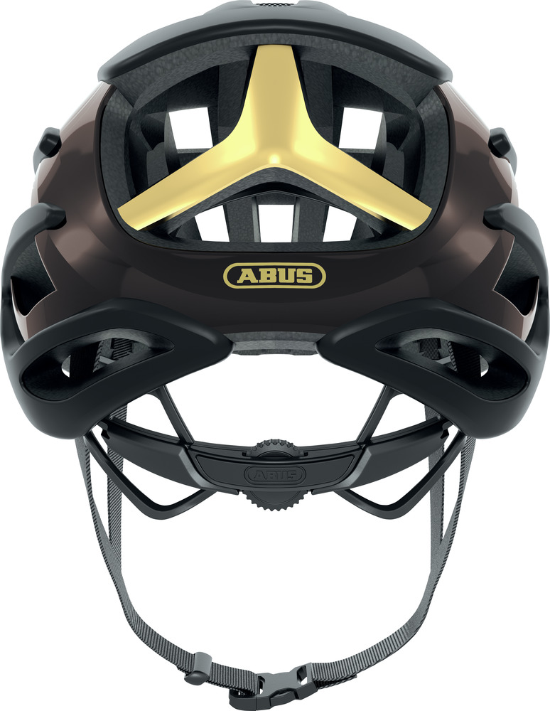 Abus AIRBREAKER Fahrradhelm, black gold, Rückansicht