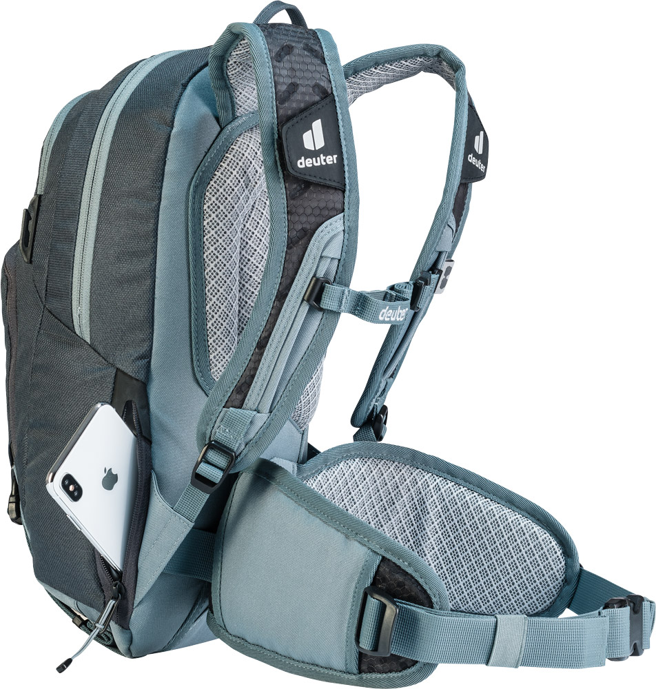 deuter Attack 8 JR Protektor-Rucksack in graphite shale dunkelgrau handytasche