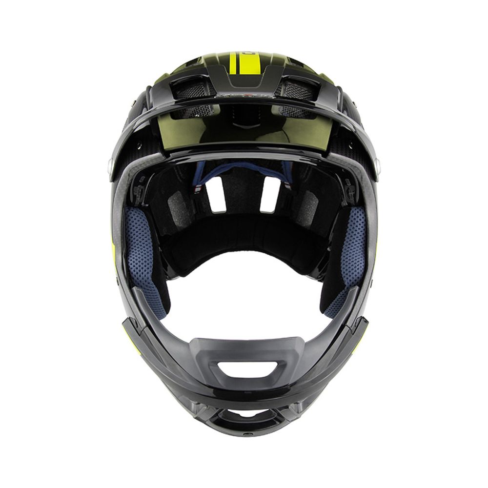 Casco MTBE Carbon Full Face Helm/ Neon Olive/ Frontansicht