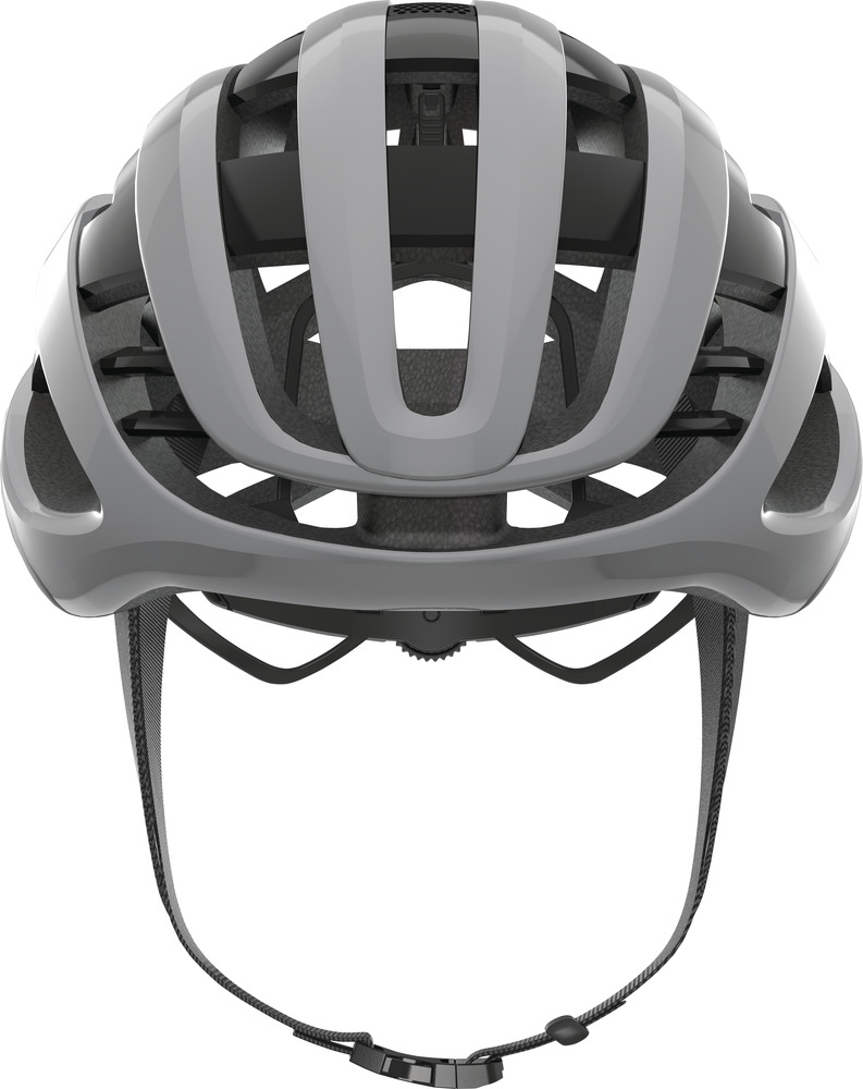 Abus AIRBREAKER Fahrradhelm, race grey, Frontansicht