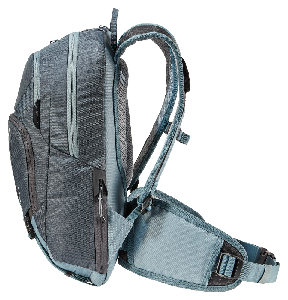 deuter Attack 8 JR Protektor-Rucksack in graphite shale dunkelgrau seitenansicht 2