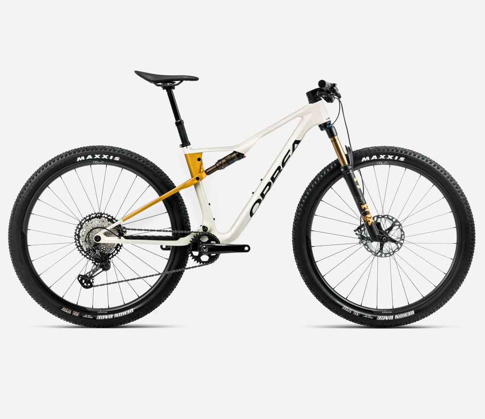 Orbea Oiz M10 XTR 2025, Ivory White (Gloss) - Bumblebee Yellow (Matt), Seitenansicht