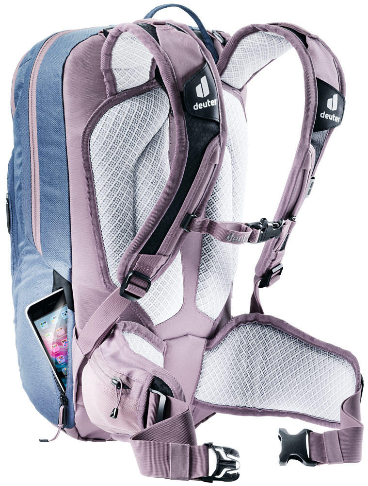 deuter Attack 14 SL Protektor-Rucksack in marine grape blau lila mit handytasche