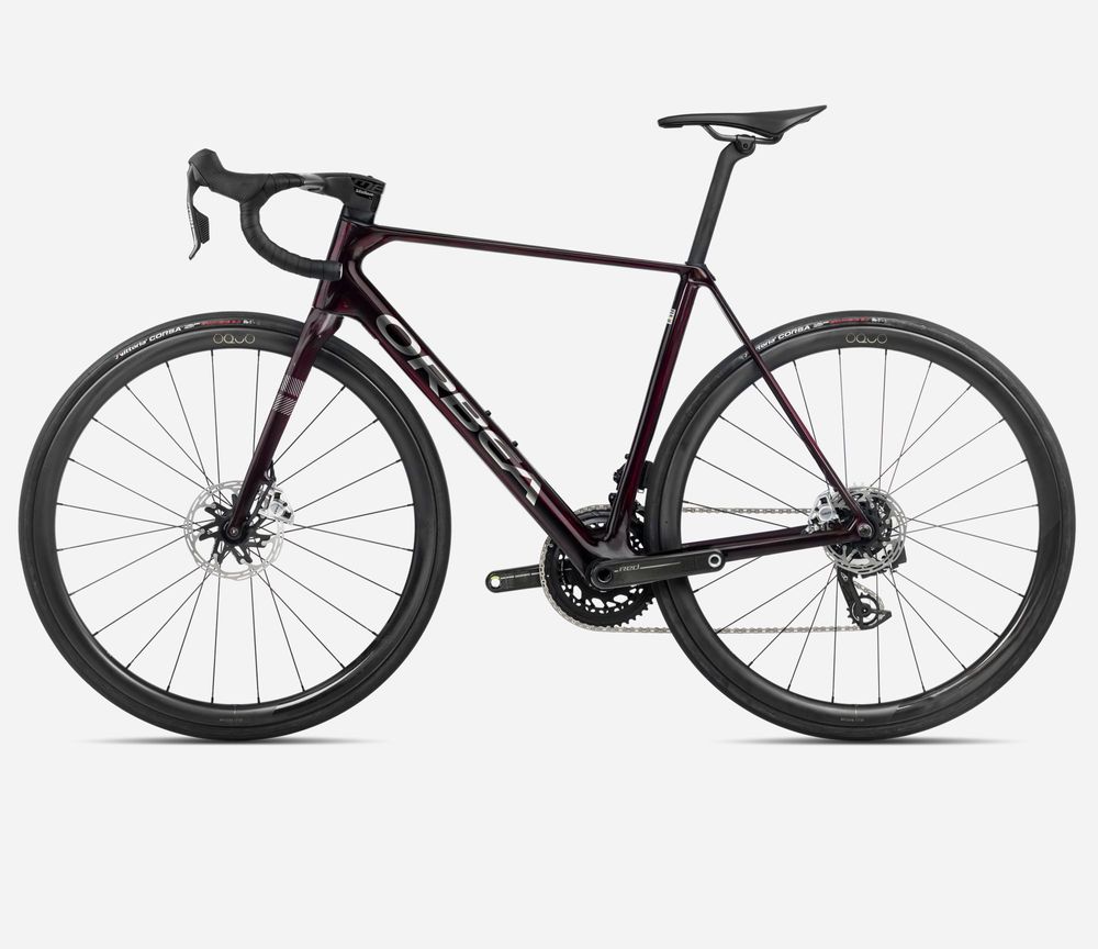 Orbea Orca M11eLTD PWR 2025, Wine Red - Titanium (Gloss), Seitenansicht links