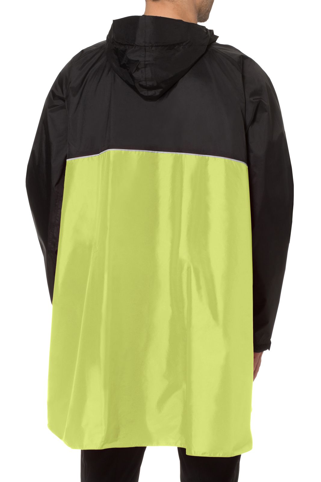 VAUDE Valero Poncho in lemon Radfahrponcho angezogen hinten