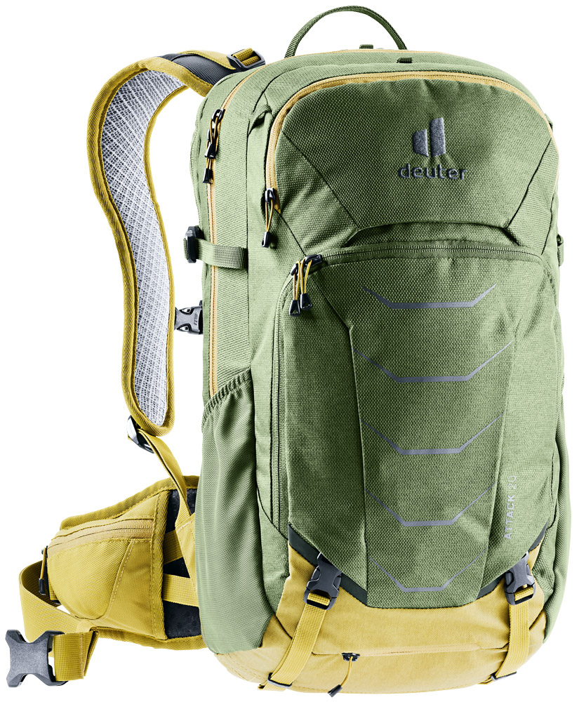 deuter Attack 20 Protektor-Rucksack in khaki-turmeric grün gelb