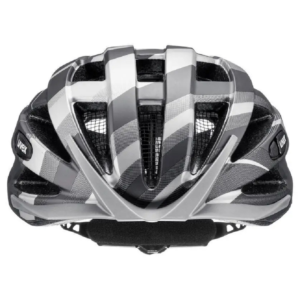 uvex air wing cc Fahrradhelm, black - silver mat, Frontansicht