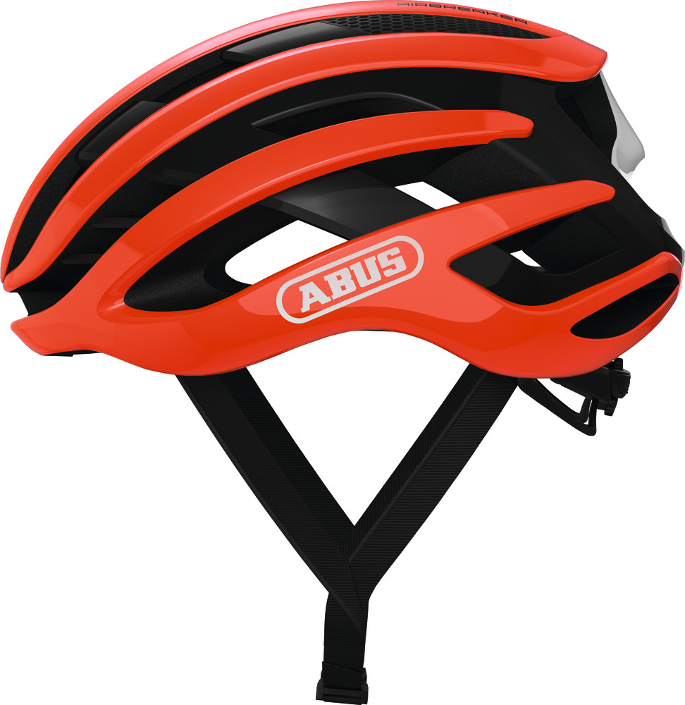 Abus AIRBREAKER Fahrradhelm, shrimp orange, Seitenansicht