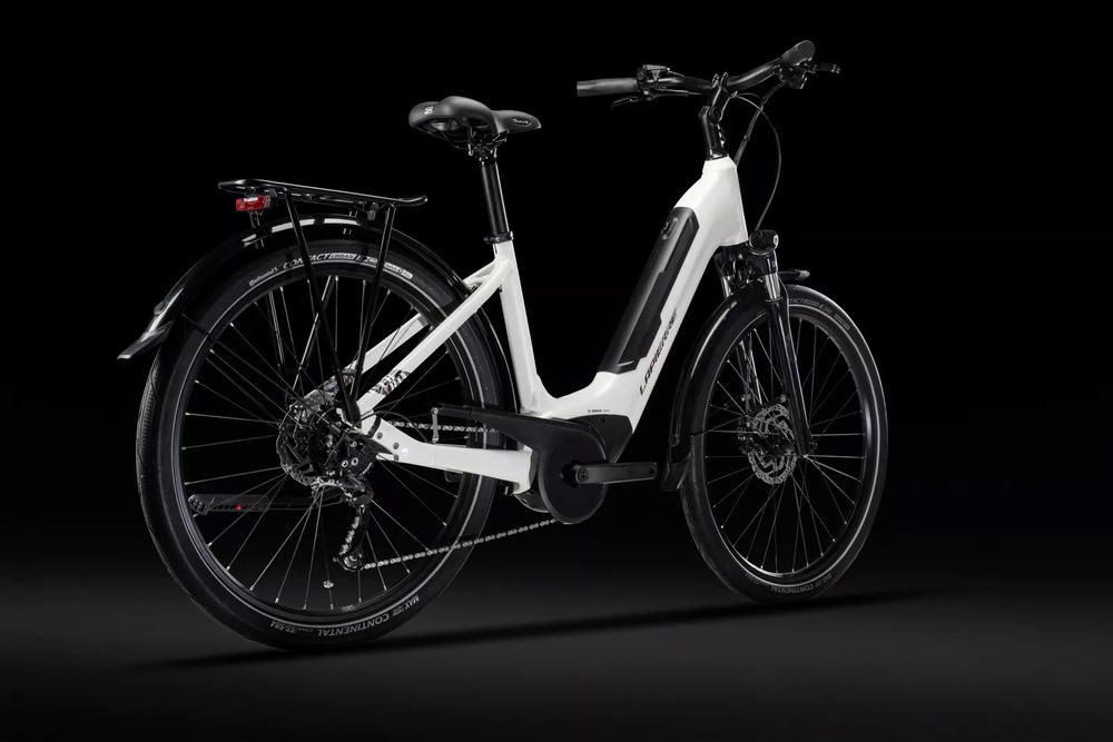 Lapierre E-Urban 6.5 2024, weiß, Seitenansicht hinten