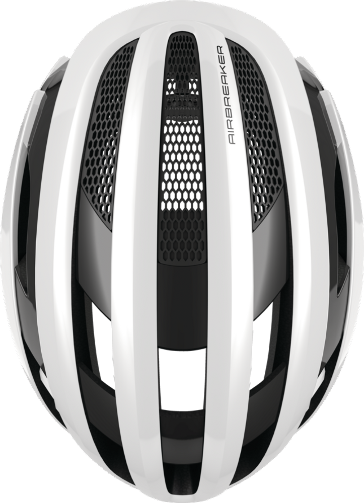 Abus AIRBREAKER Fahrradhelm, polar white, Draufsicht