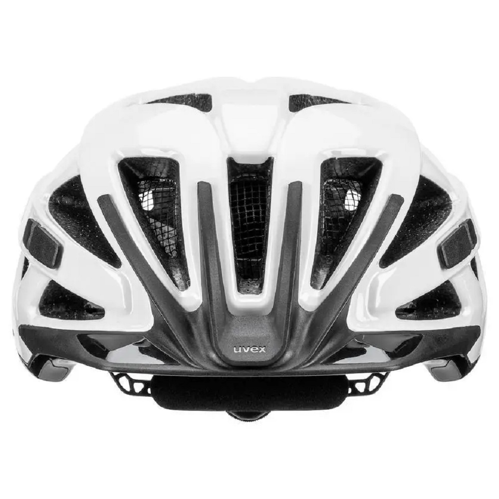 uvex active Fahrradhelm, white black, Frontansicht