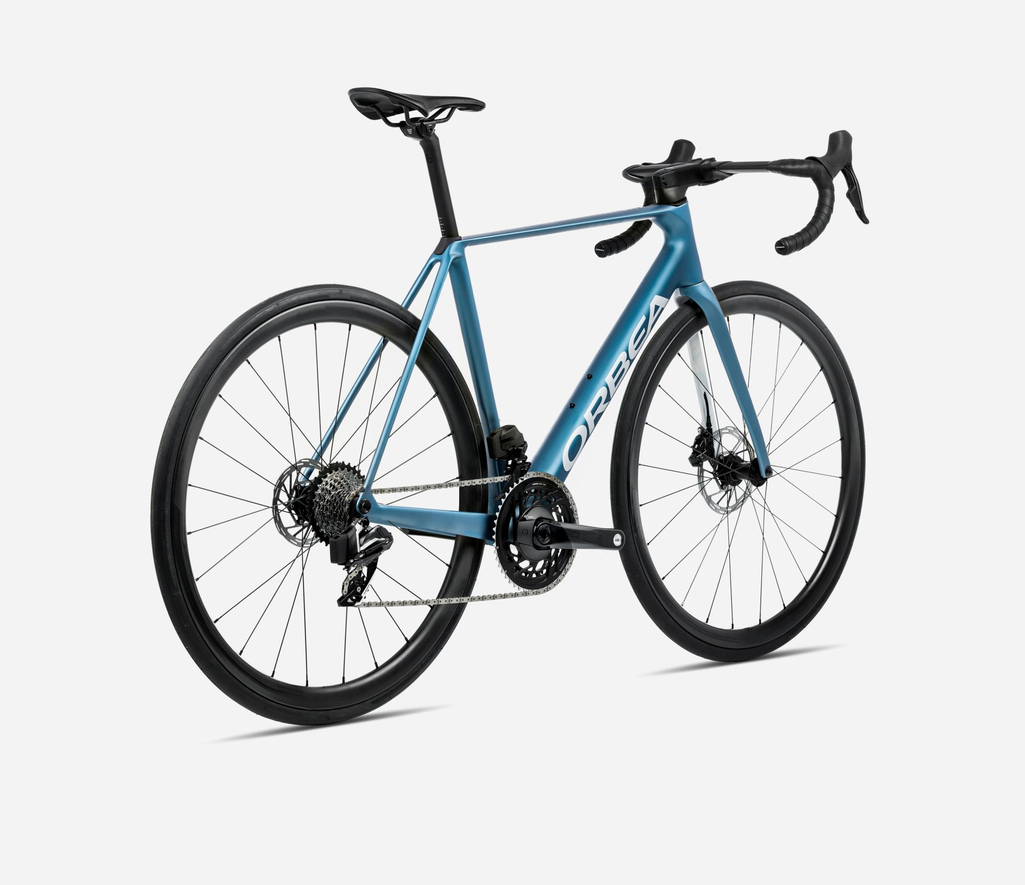 Orbea Orca M20iTeam 2025, Slate Blue-Halo Silver (Matt), Seitenansicht hinten