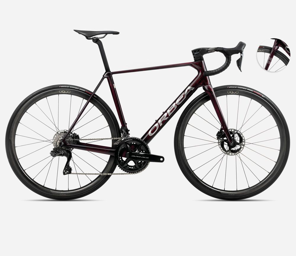 Orbea Orca M10iLTD PWR 2025, Wine Red - Titanium (Gloss), Seitenansicht rechts