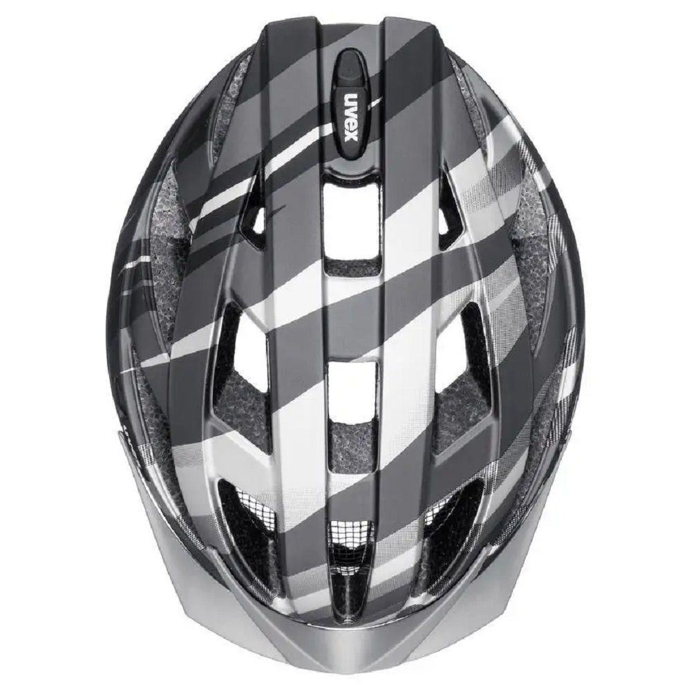 uvex air wing cc Fahrradhelm, black - silver mat, Draufsicht