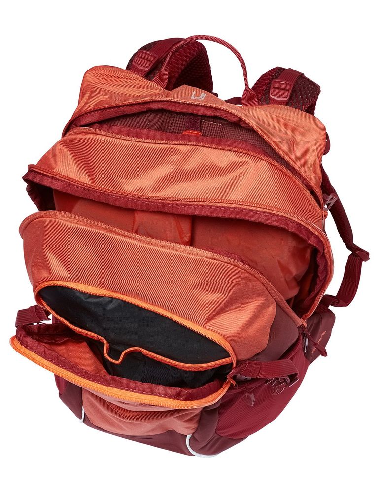 VAUDE Women's Tremalzo 18 Fahrradrucksack in hotchilli geöffnet