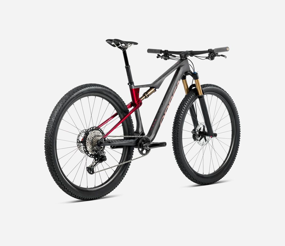 Orbea Oiz M-Pro 2025 - Diamond Carbon View (Matt) - Cherry Red (Gloss)