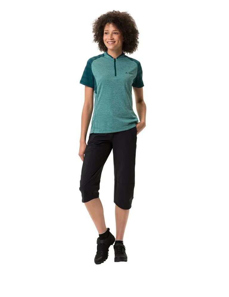 VAUDE Women's Tamaro Shirt III Damen-Radshirt in wave, angezogen Ganzkörper vorne