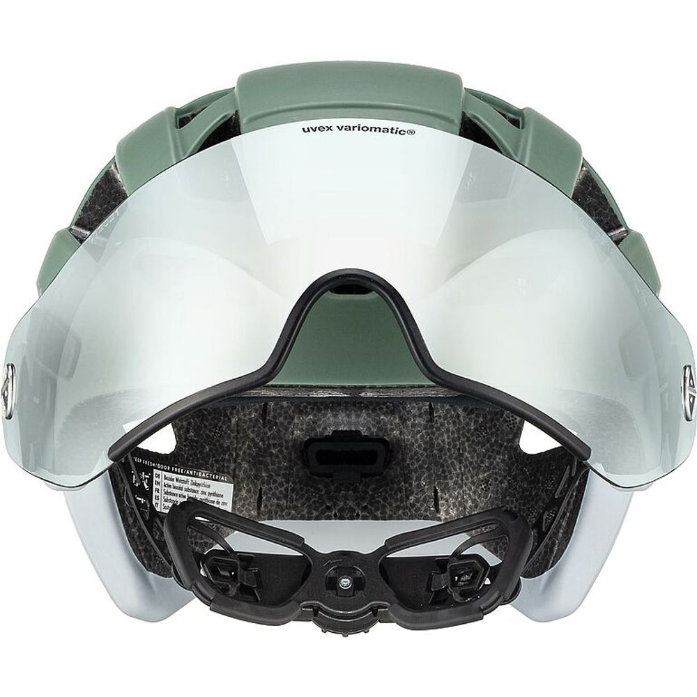 uvex finale visor V Helm, moss green-cloud matt, Vorderansicht