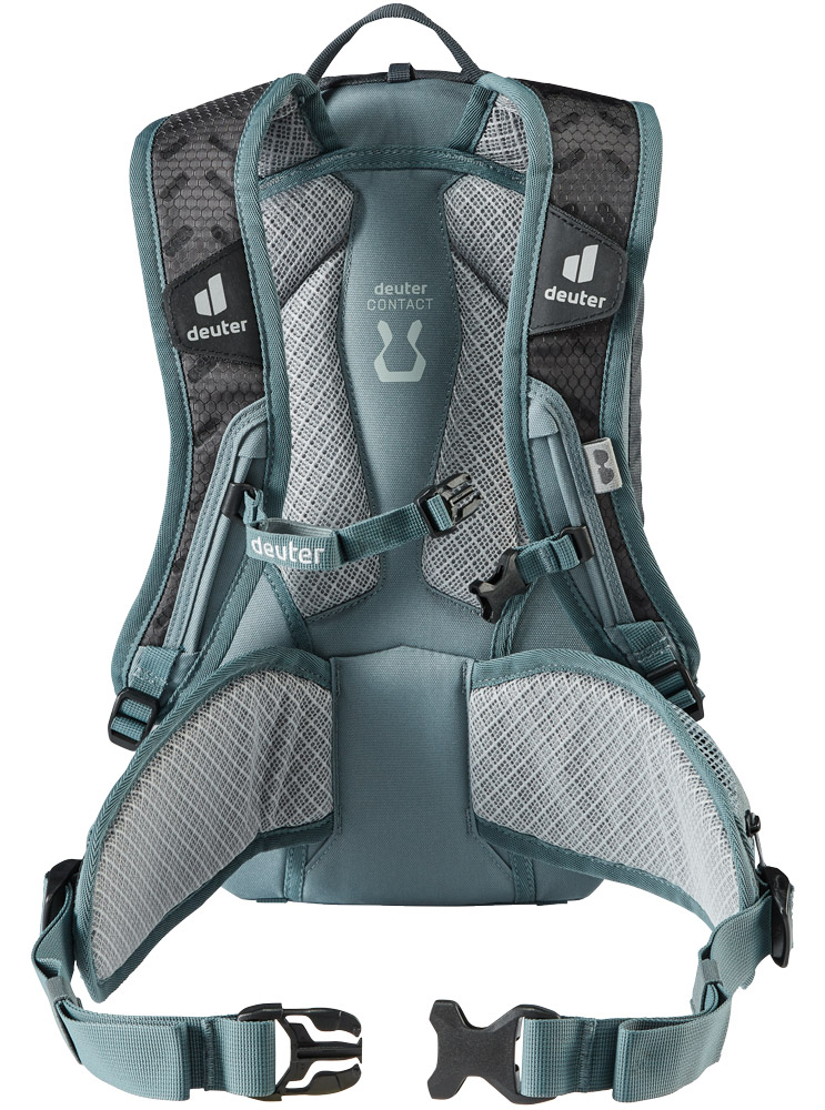 deuter Attack 8 JR Protektor-Rucksack in graphite shale dunkelgrau rückansichgt