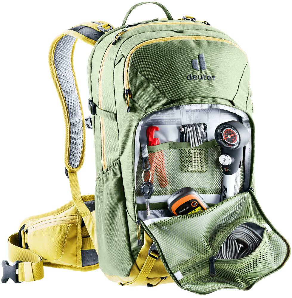 deuter Attack 20 Protektor-Rucksack in khaki-turmeric grün gelb